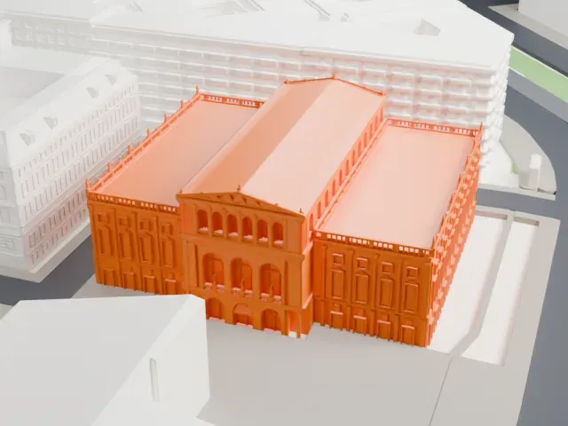 Musikverein model, West view