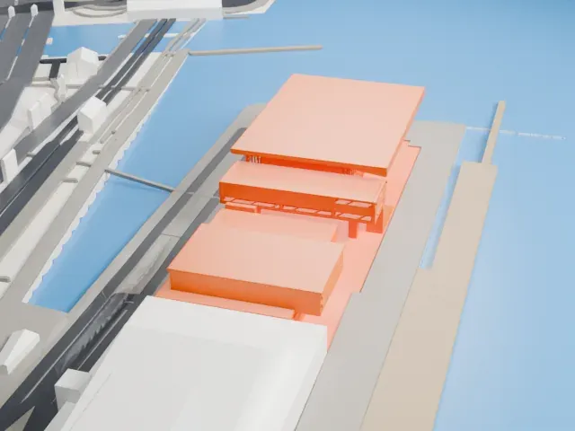 Muziekgebouw aan 't IJ model, East view