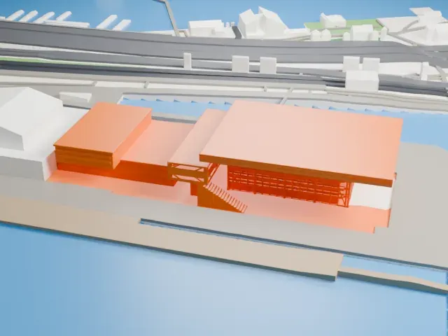 Muziekgebouw aan 't IJ model, North view