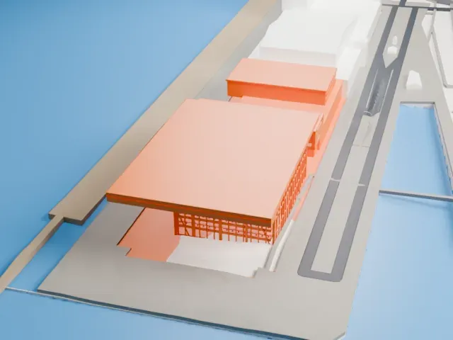 Muziekgebouw aan 't IJ model, West view