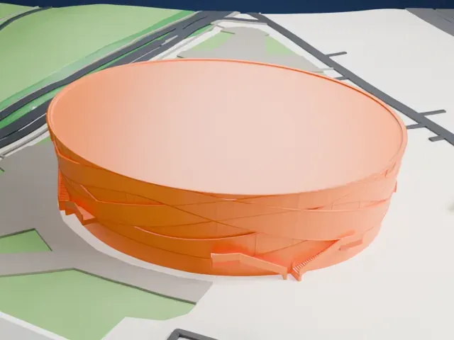MVM Dome model, West view