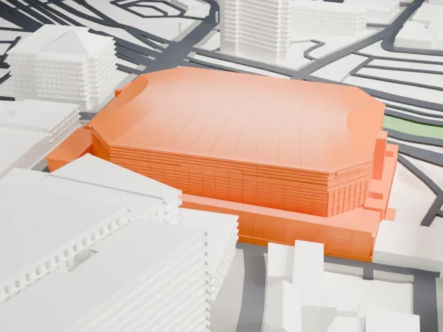 MVP Arena model, North view