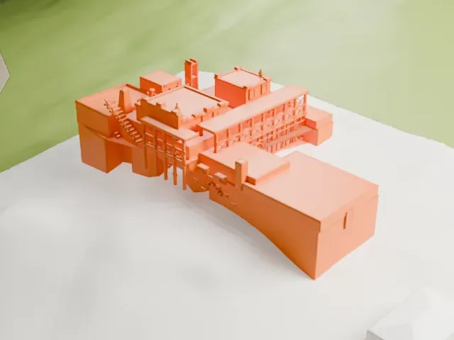 Mystery Castle model, West view