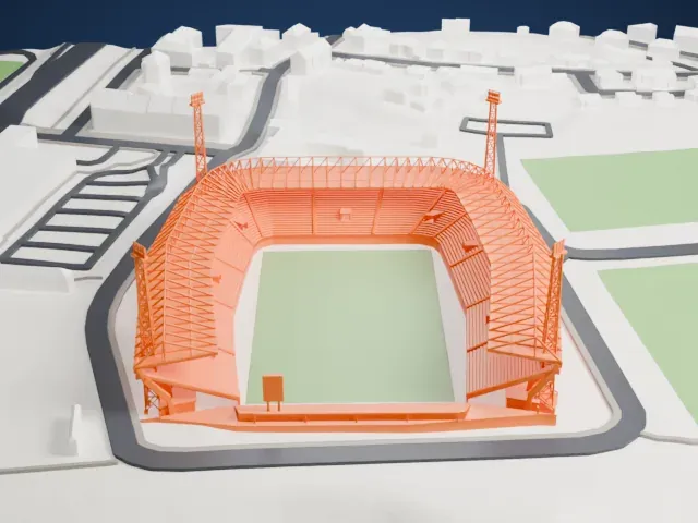 Na Stínadlech model, North view