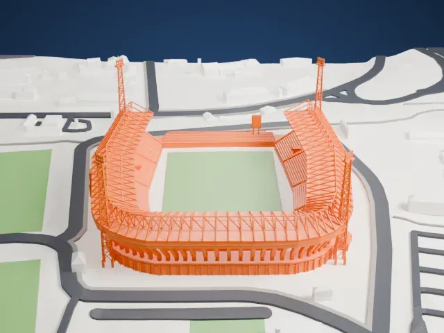 Na Stínadlech model, South view