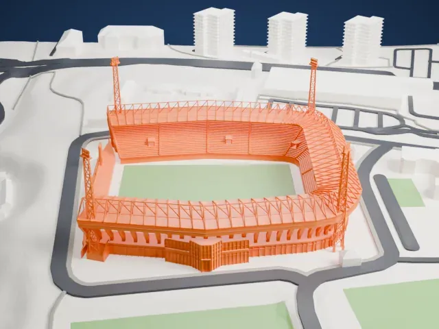 Na Stínadlech model, West view