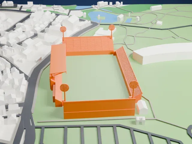 NACK5 Stadium Omiya model, East view