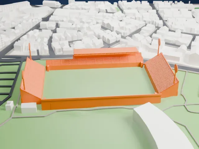 NACK5 Stadium Omiya model, North view