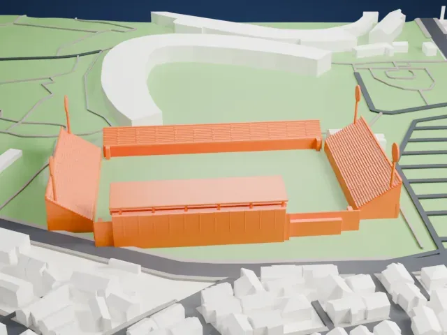 NACK5 Stadium Omiya model, South view