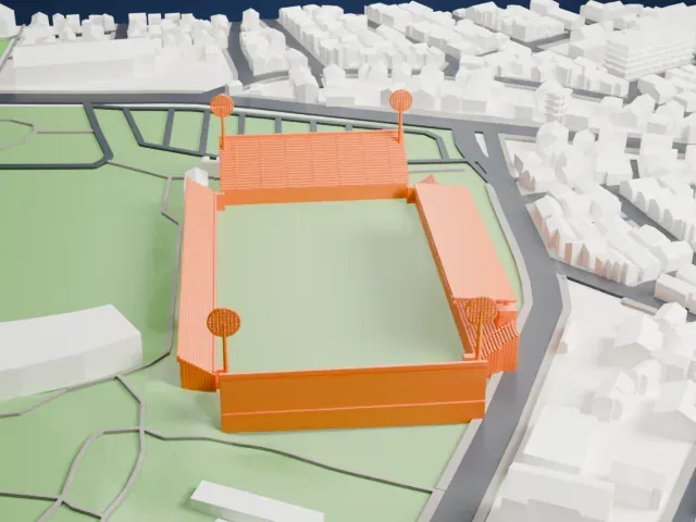 NACK5 Stadium Omiya model, West view