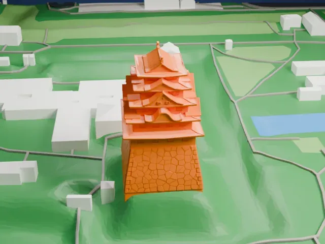 Nagoya Castle model, North view