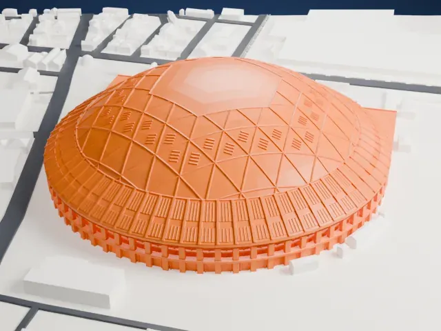 Nagoya Dome model, East view