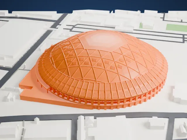 Nagoya Dome model, South view