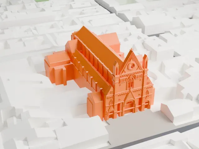 Naples Cathedral model, West view