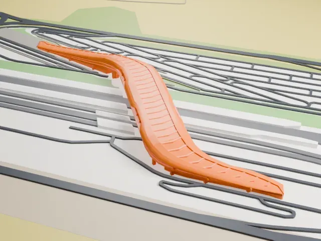 Napoli Afragola railway station model, East view