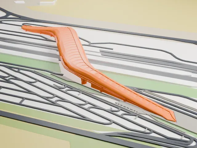 Napoli Afragola railway station model, West view