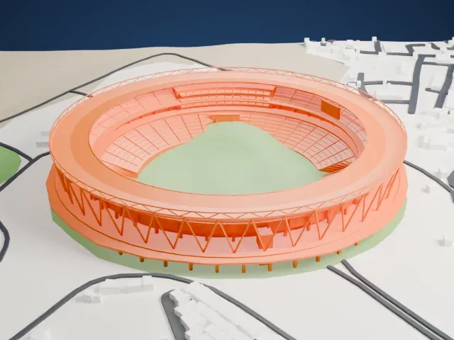 Narendra Modi Stadium model, North view