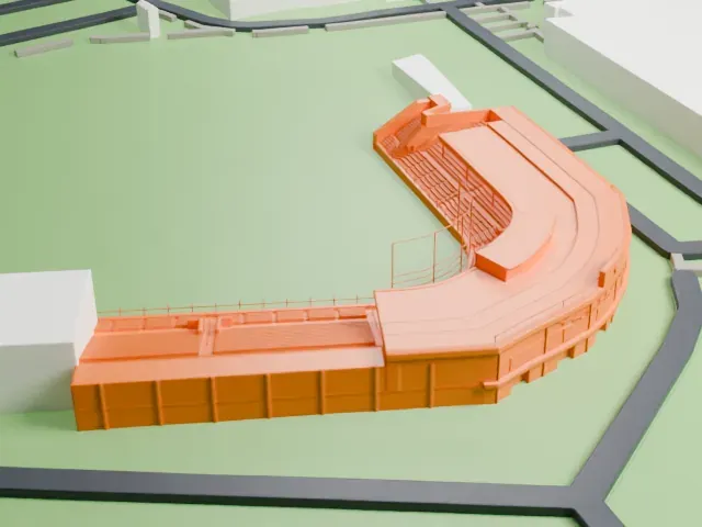 Nat Bailey Stadium model, East view
