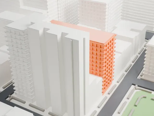 National Academy of Design model, East view