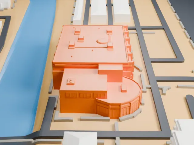 National Atomic Testing Museum model, East view