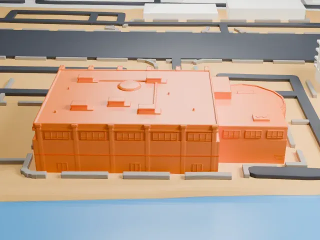 National Atomic Testing Museum model, South view