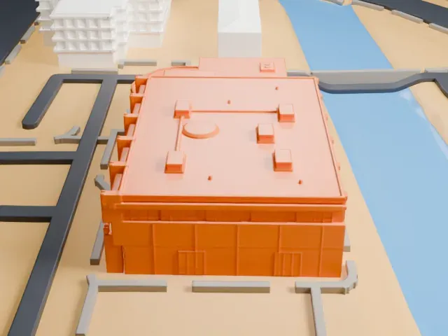 National Atomic Testing Museum model, West view