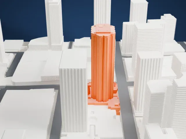 National Bank Centre model, South view
