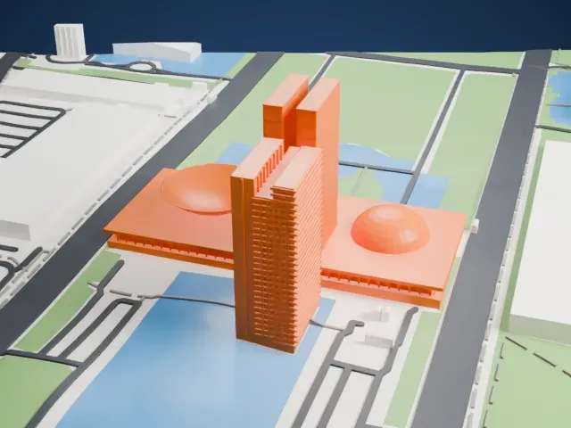 National Congress of Brazil model, East view