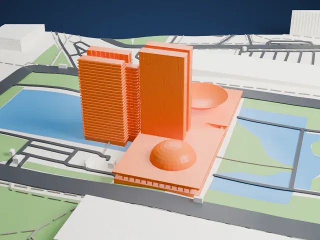 National Congress of Brazil model, North view