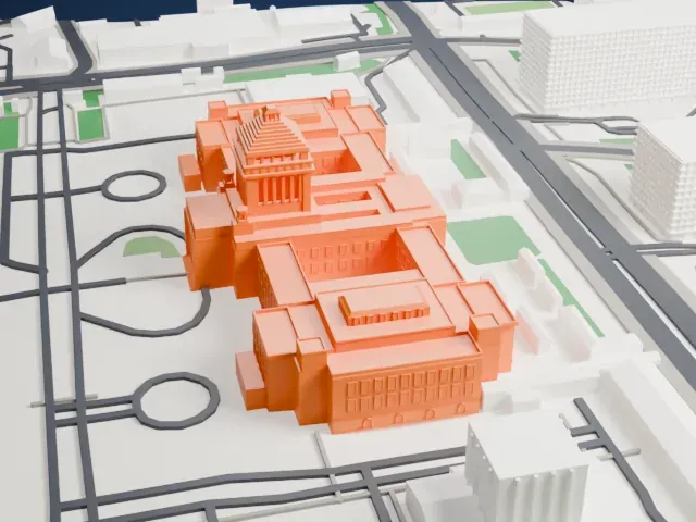 National Diet Building model, North view