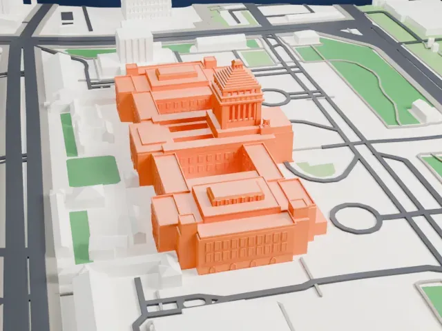 National Diet Building model, South view