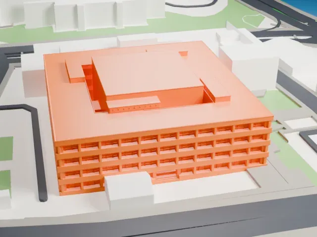 National Diet Library model, South view