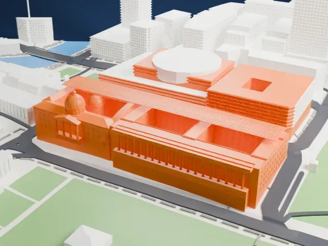 National Gallery Singapore model, East view