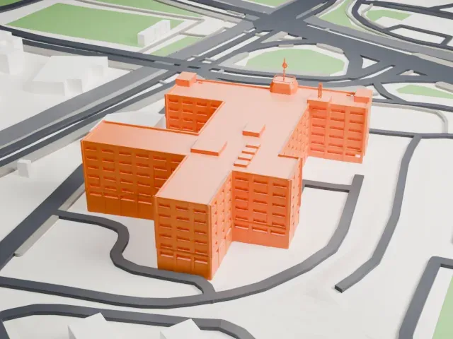 National Headquarters of the Israel Police model, East view
