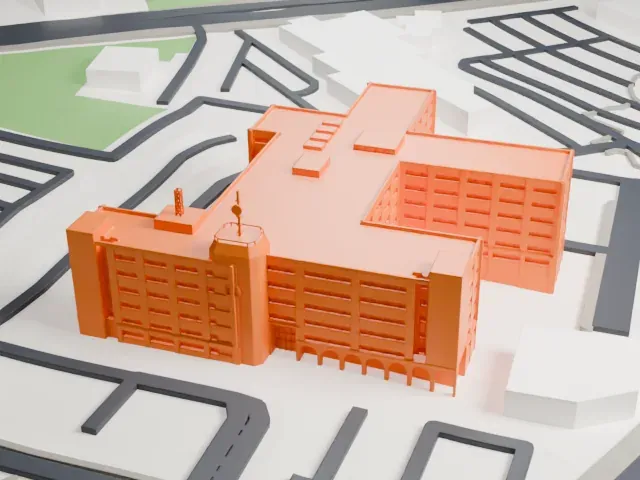 National Headquarters of the Israel Police model, West view