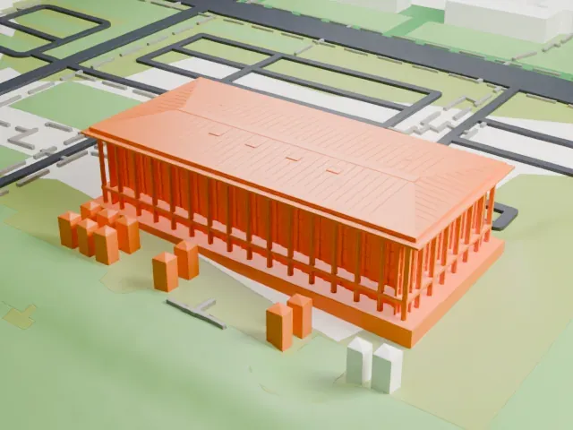 National Library of Australia model, North view