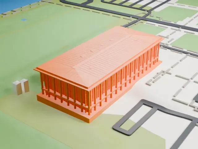 National Library of Australia model, West view