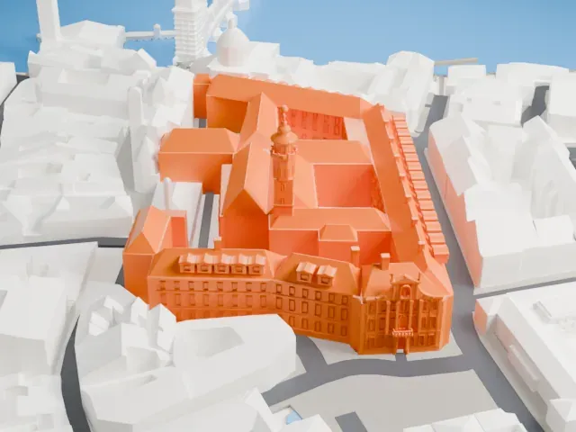 National Library of the Czech Republic model, East view