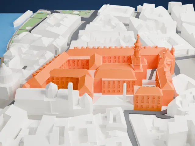 National Library of the Czech Republic model, South view