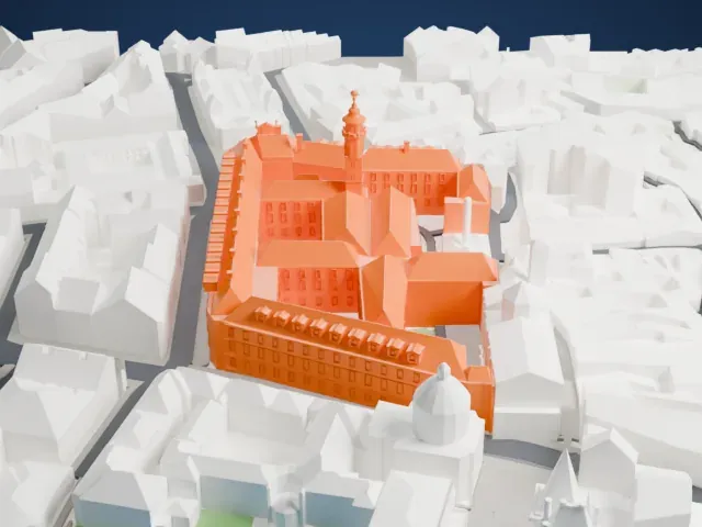 National Library of the Czech Republic model, West view