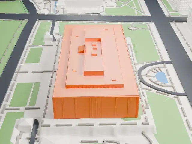National Museum of American History model, East view
