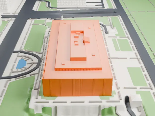 National Museum of American History model, West view