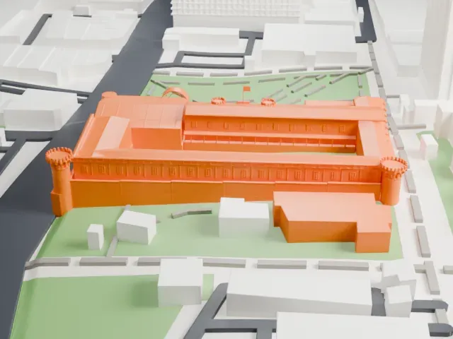 National Museum of Costa Rica model, East view