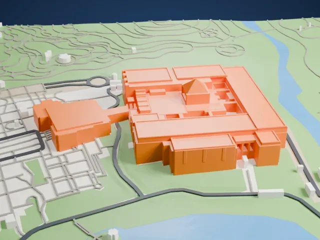 National Museum of Egyptian Civilization model, East view