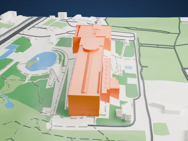 National Museum of Korea model, East view
