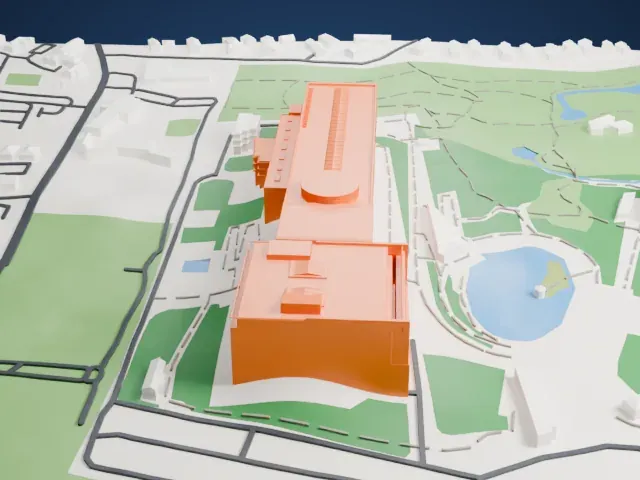 National Museum of Korea model, West view