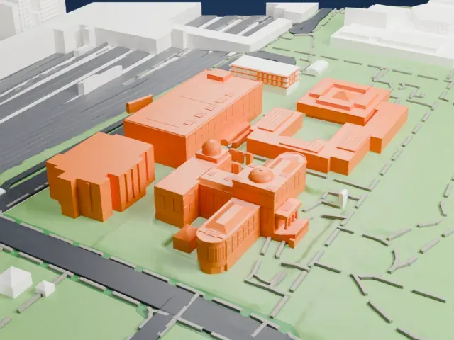 National Museum of Nature and Science model, North view
