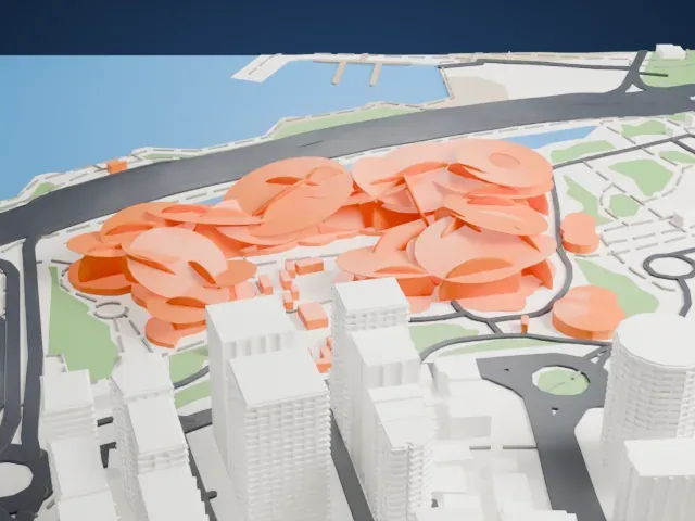 National Museum of Qatar model, West view