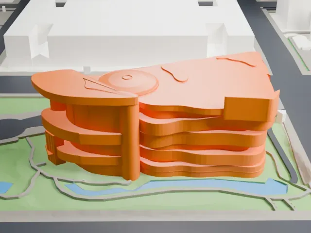 National Museum of the American Indian model, North view
