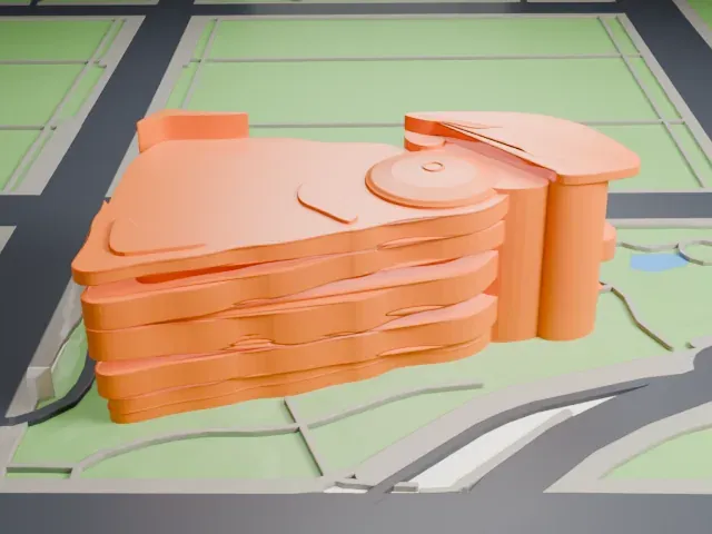 National Museum of the American Indian model, South view